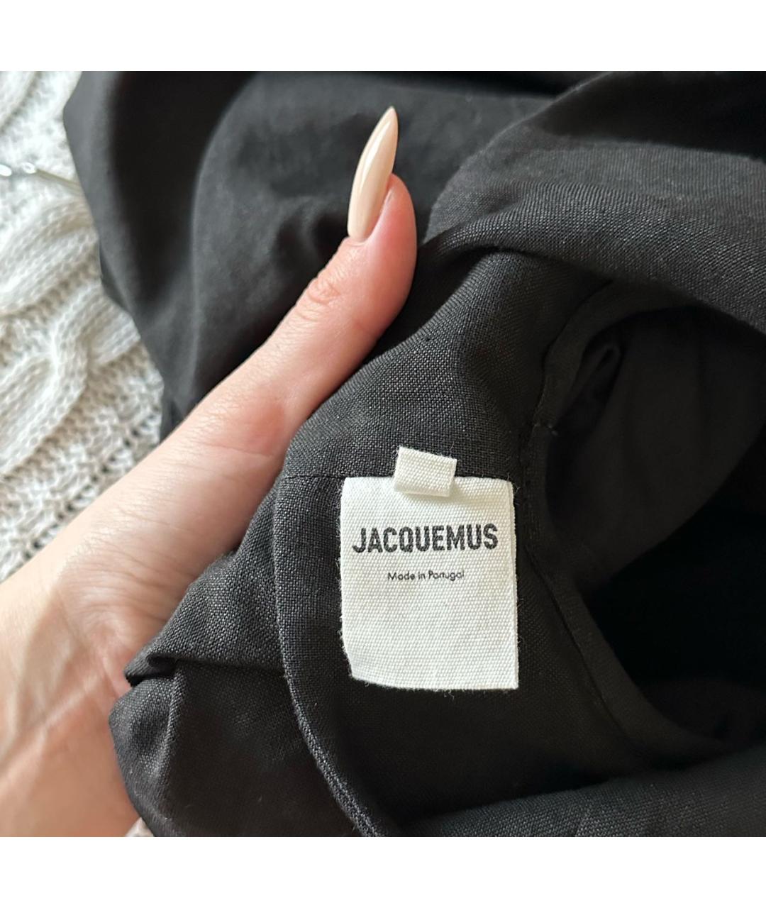 JACQUEMUS Черная льняная блузы, фото 4