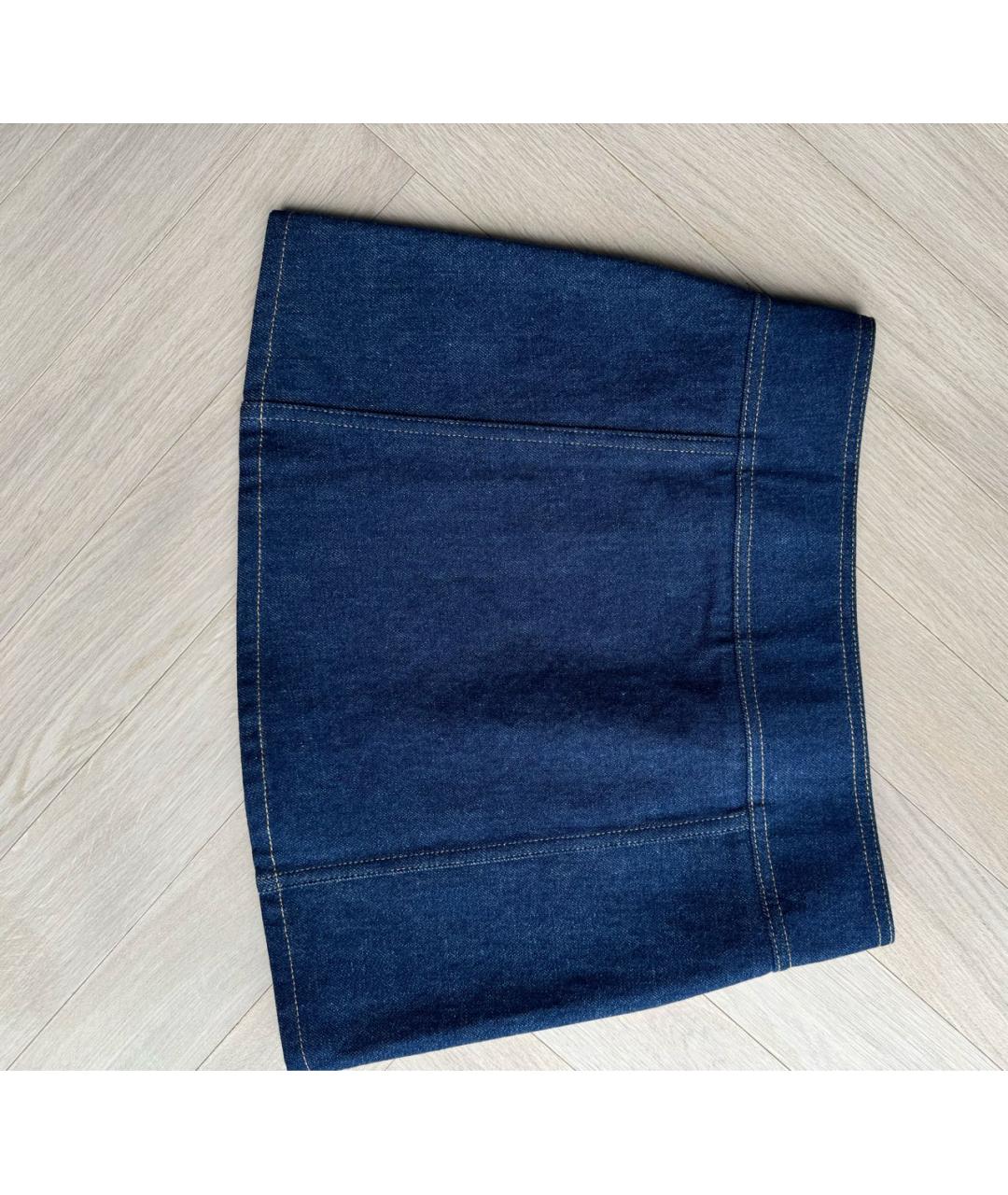 CELINE PRE-OWNED Темно-синяя деним юбка мини, фото 5