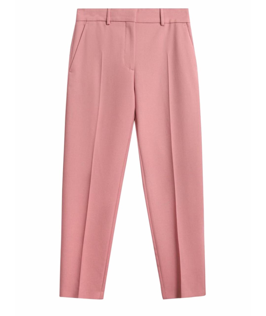 BURBERRY Розовые шерстяные прямые брюки, фото 1