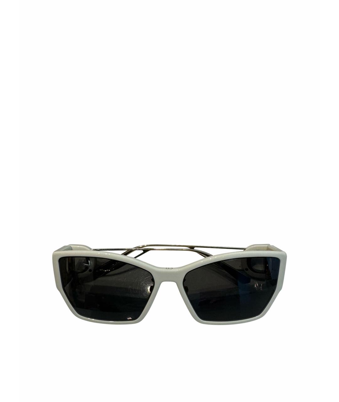 CHRISTIAN DIOR Белые пластиковые солнцезащитные очки, фото 1
