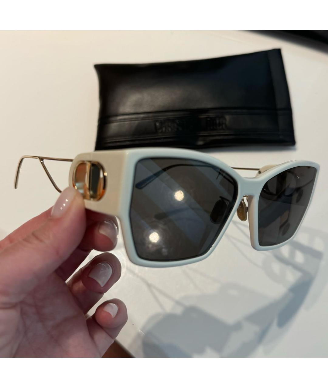 CHRISTIAN DIOR Белые пластиковые солнцезащитные очки, фото 3