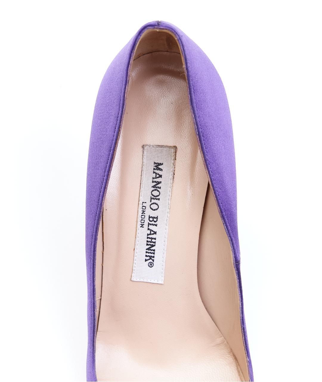 MANOLO BLAHNIK Фиолетовые текстильные туфли, фото 5