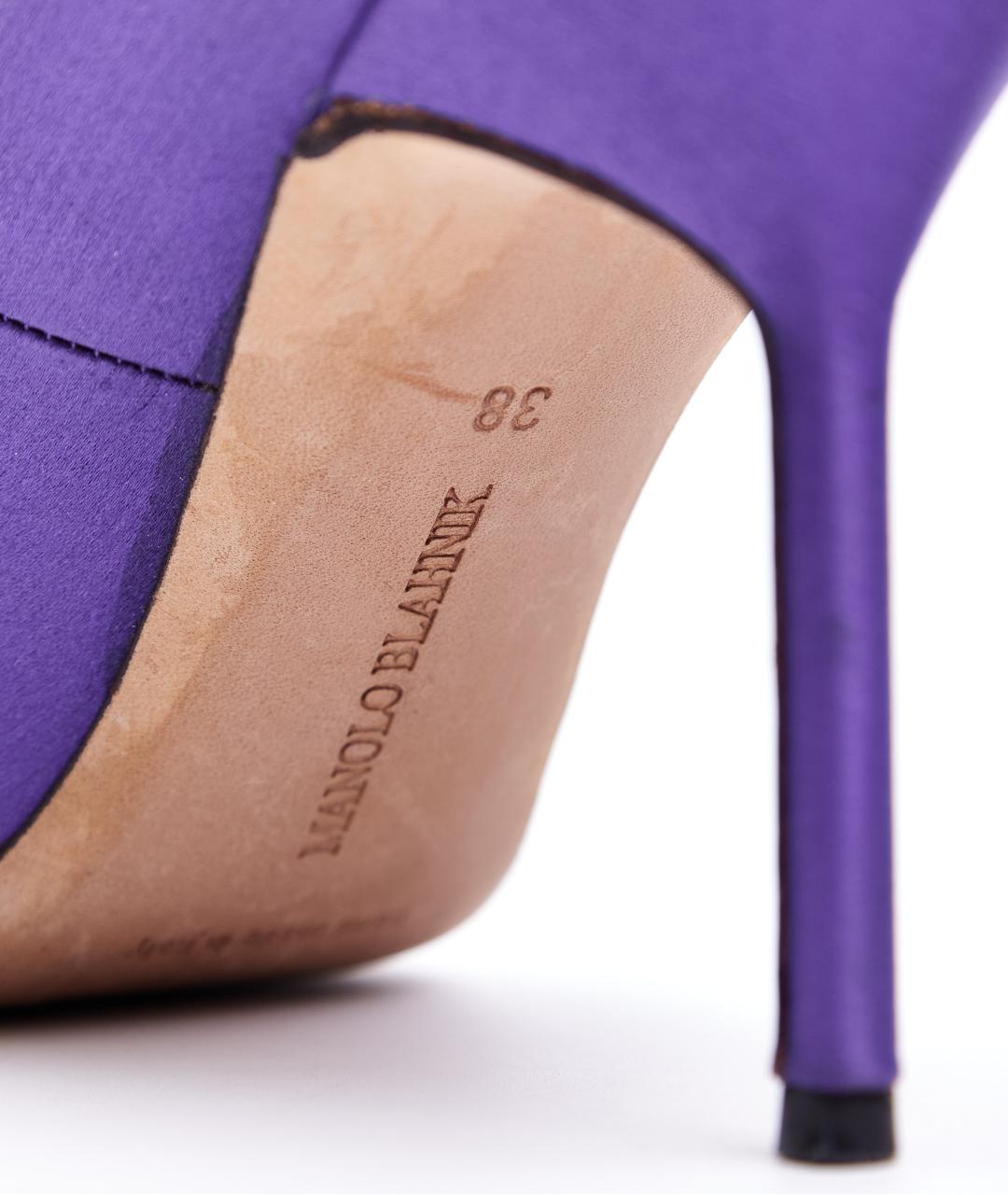 MANOLO BLAHNIK Фиолетовые текстильные туфли, фото 6