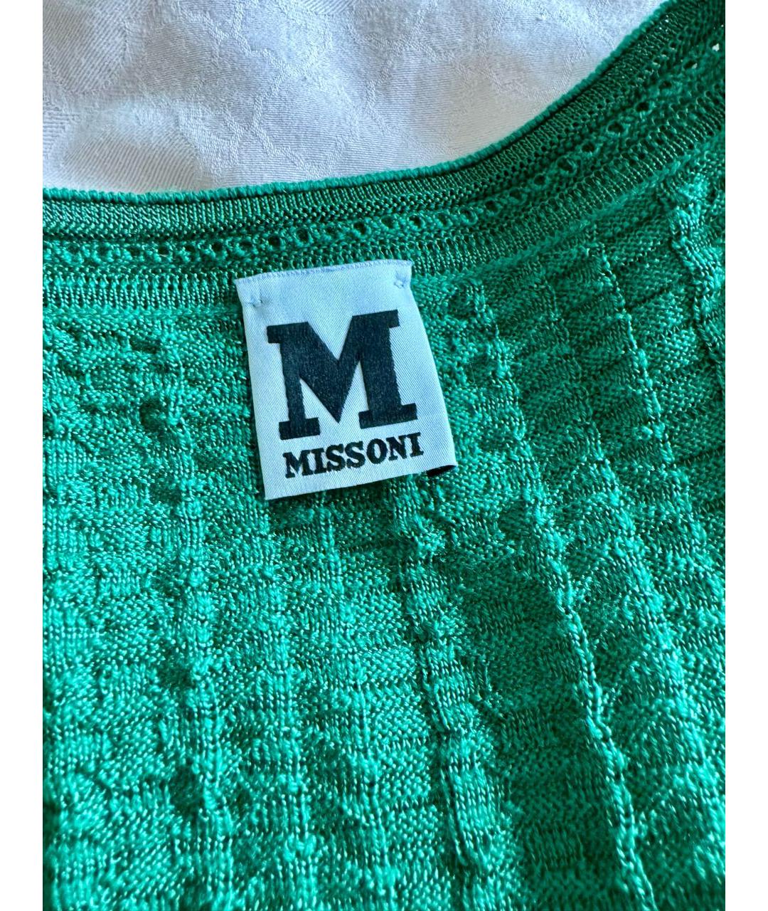 M MISSONI Зеленые шерстяное повседневное платье, фото 3