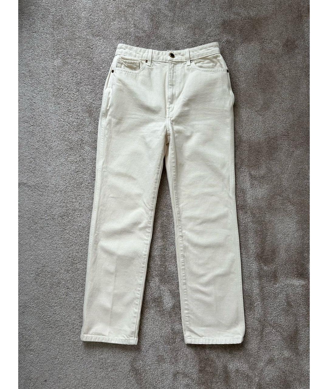 KHAITE Бежевые хлопковые прямые джинсы, фото 7