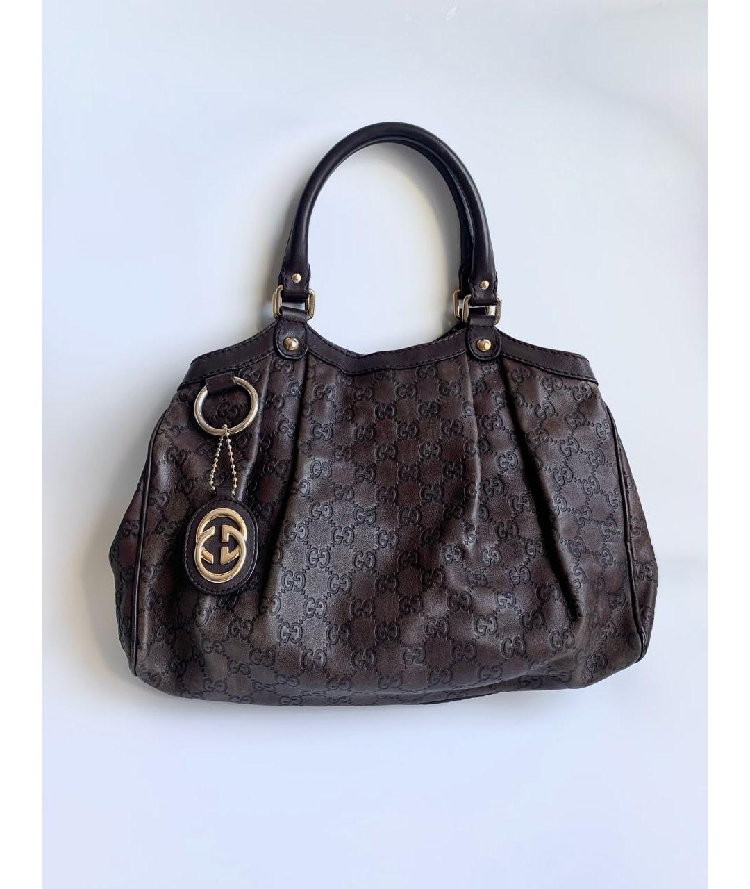 GUCCI Коричневая кожаная сумка тоут, фото 2