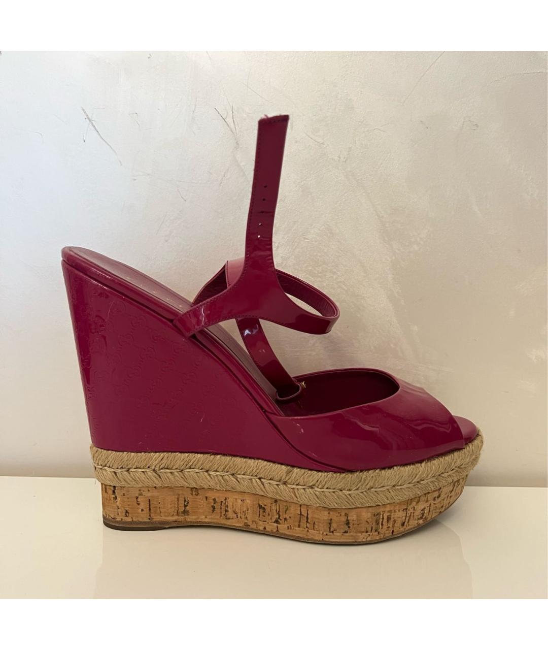 GUCCI Фуксия босоножки, фото 5