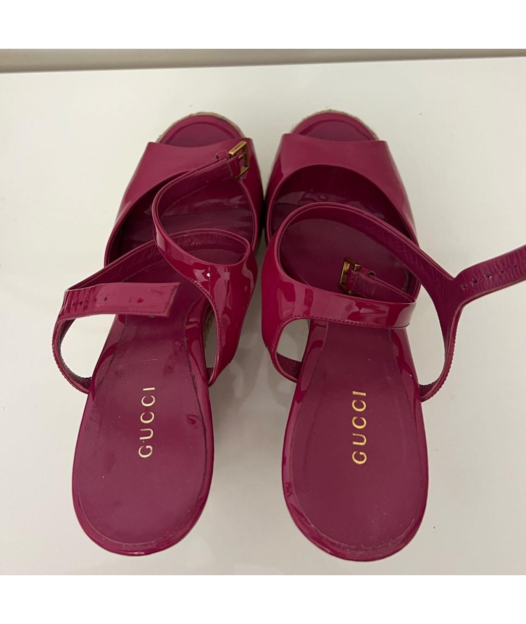 GUCCI Фуксия босоножки, фото 3