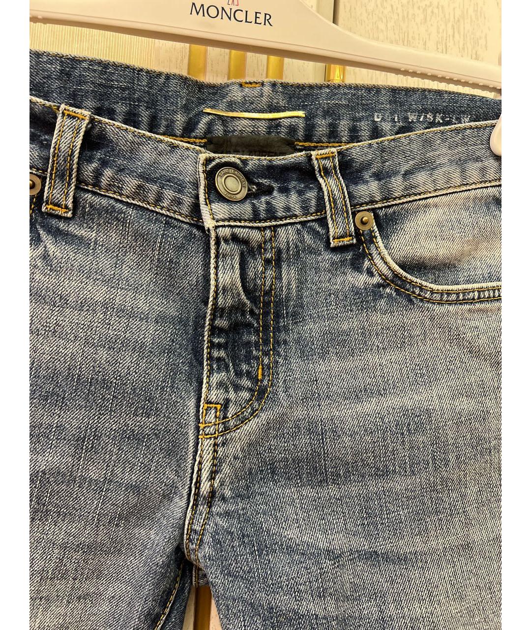 SAINT LAURENT Темно-синие хлопковые джинсы слим, фото 3