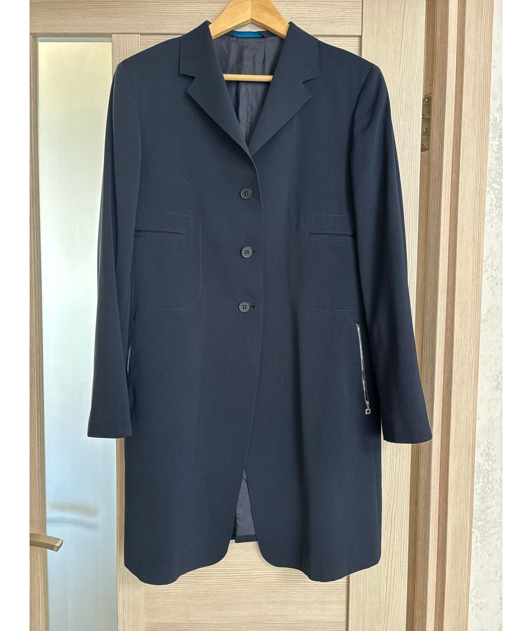 MARITHE FRANCOIS GIRBAUD Темно-синий полиэстеровый жакет/пиджак, фото 5