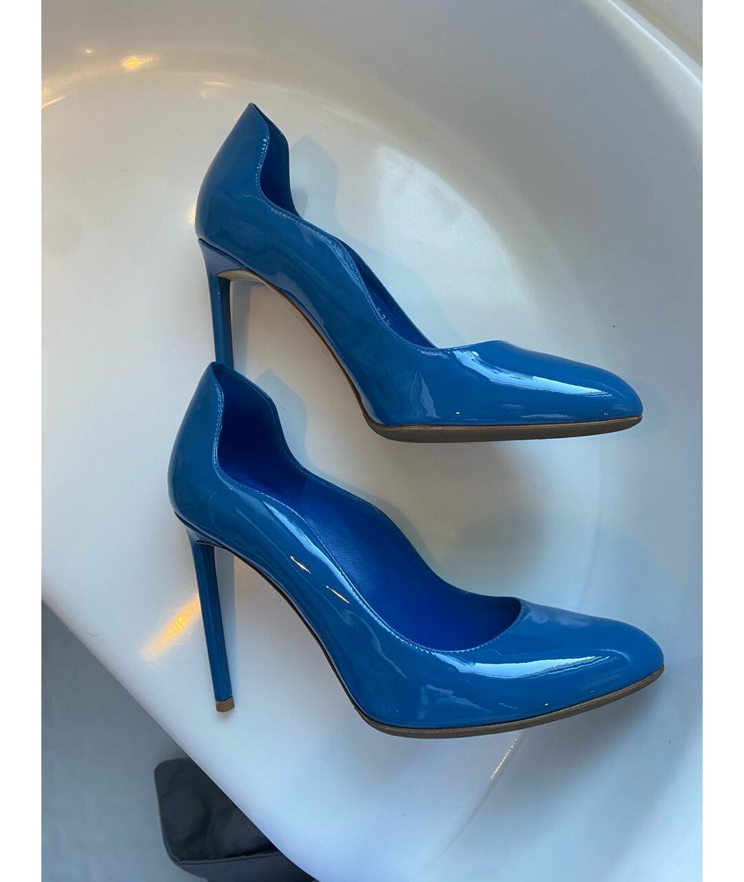 CHRISTIAN DIOR PRE-OWNED Голубые туфли из лакированной кожи, фото 5