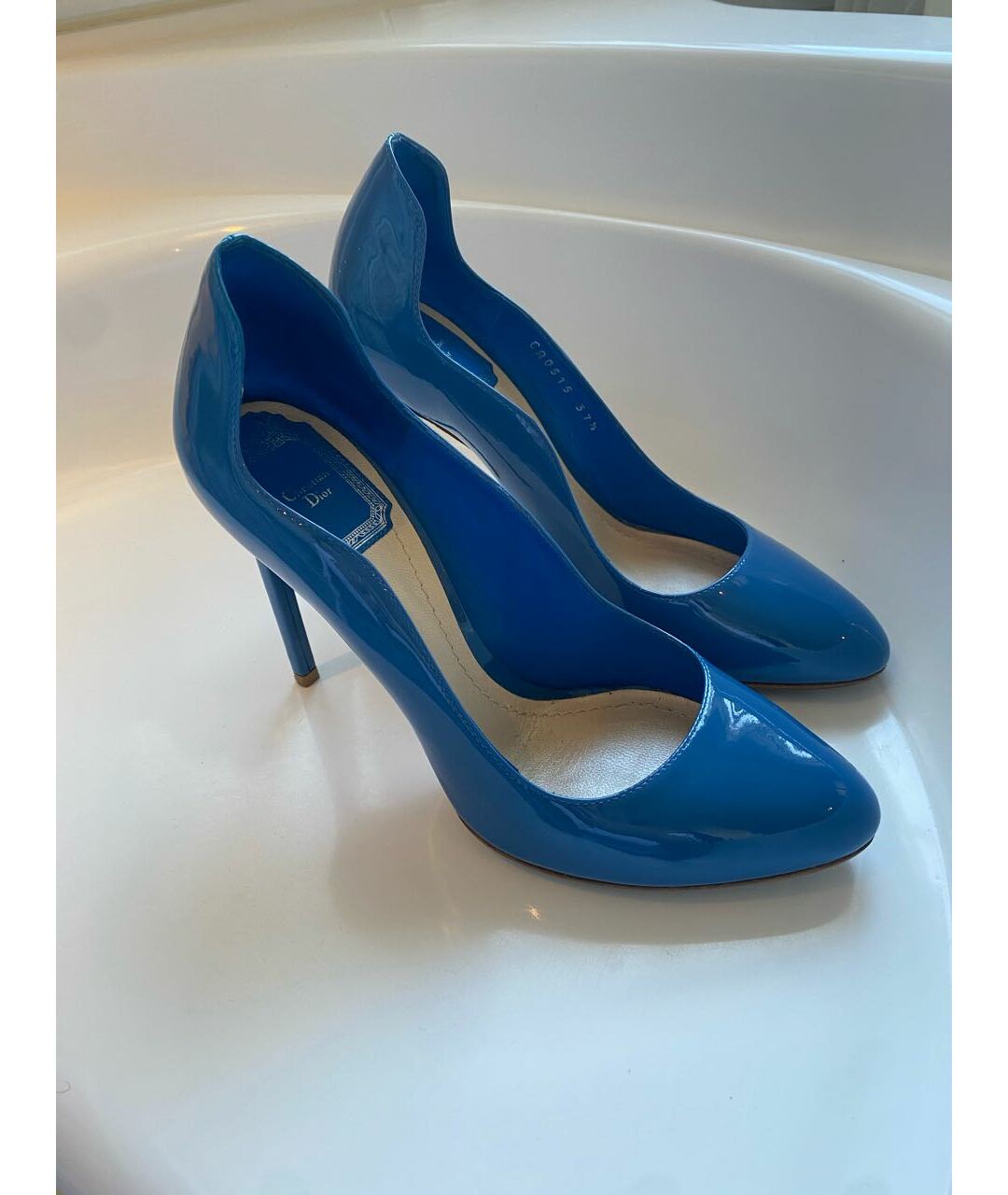 CHRISTIAN DIOR PRE-OWNED Голубые туфли из лакированной кожи, фото 3