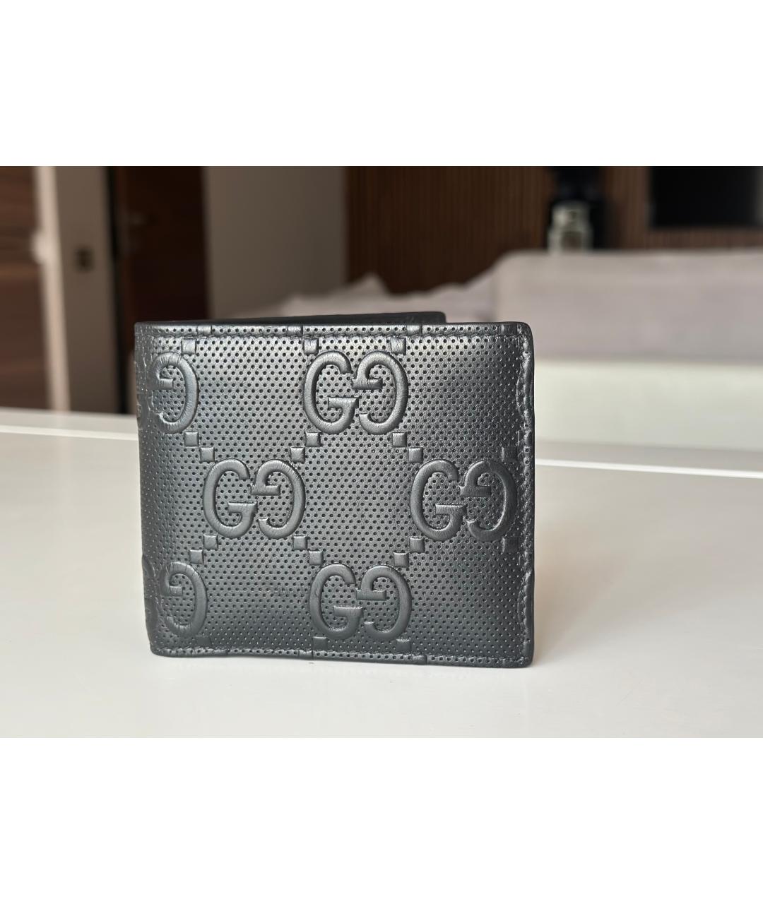 GUCCI Черный кожаный кошелек, фото 4