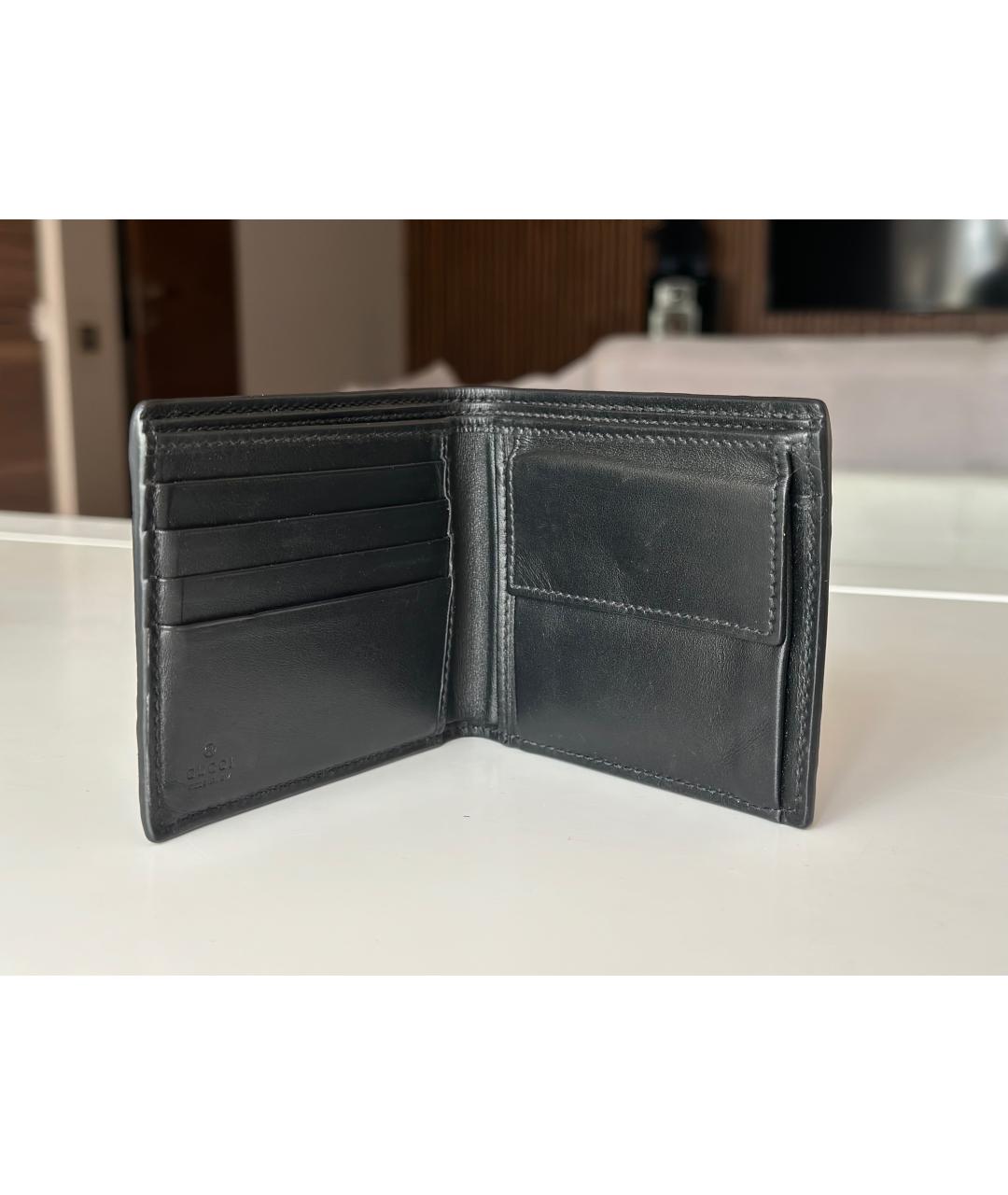 GUCCI Черный кожаный кошелек, фото 3