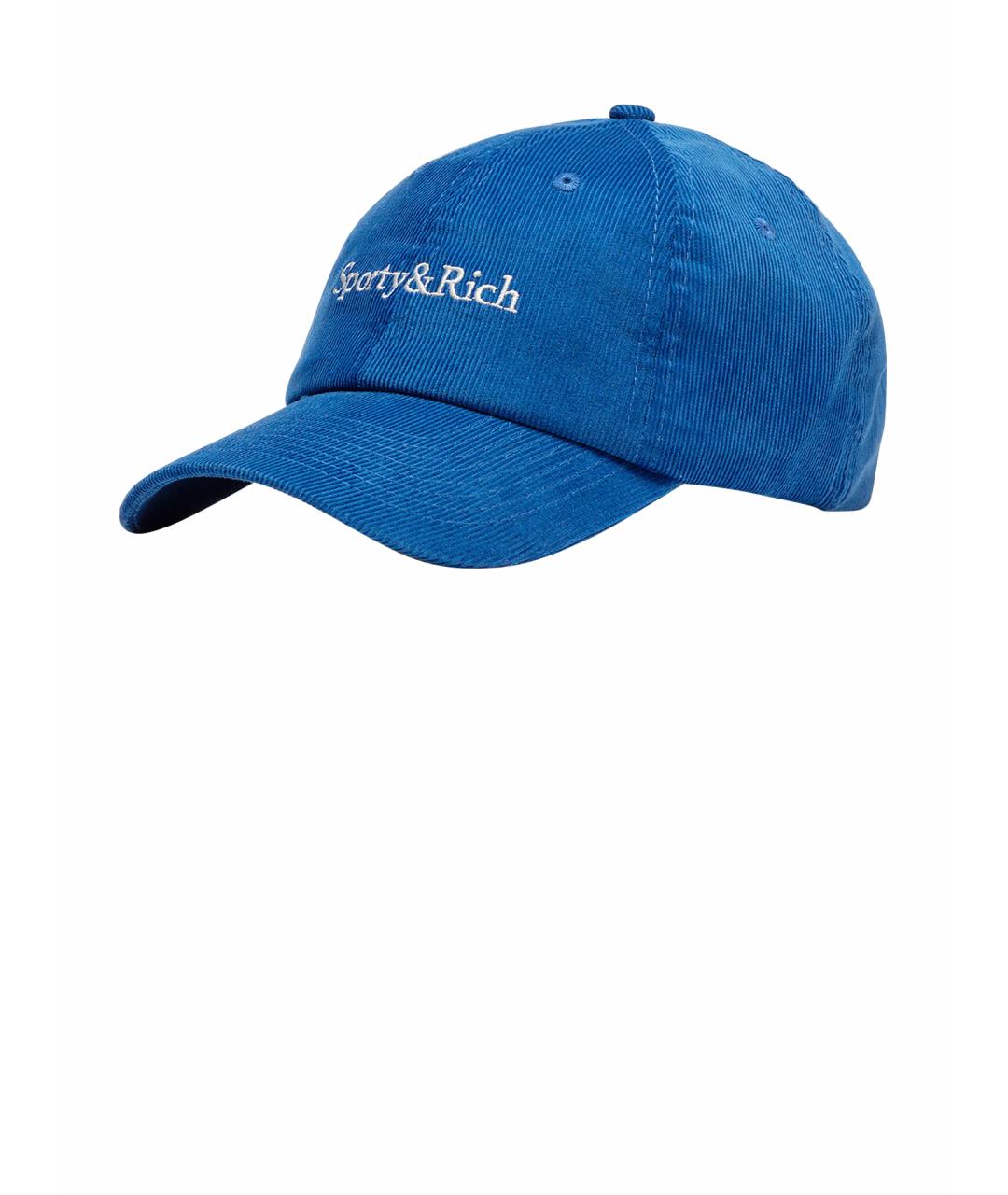 SPORTY AND RICH Синяя бархатная кепка, фото 1