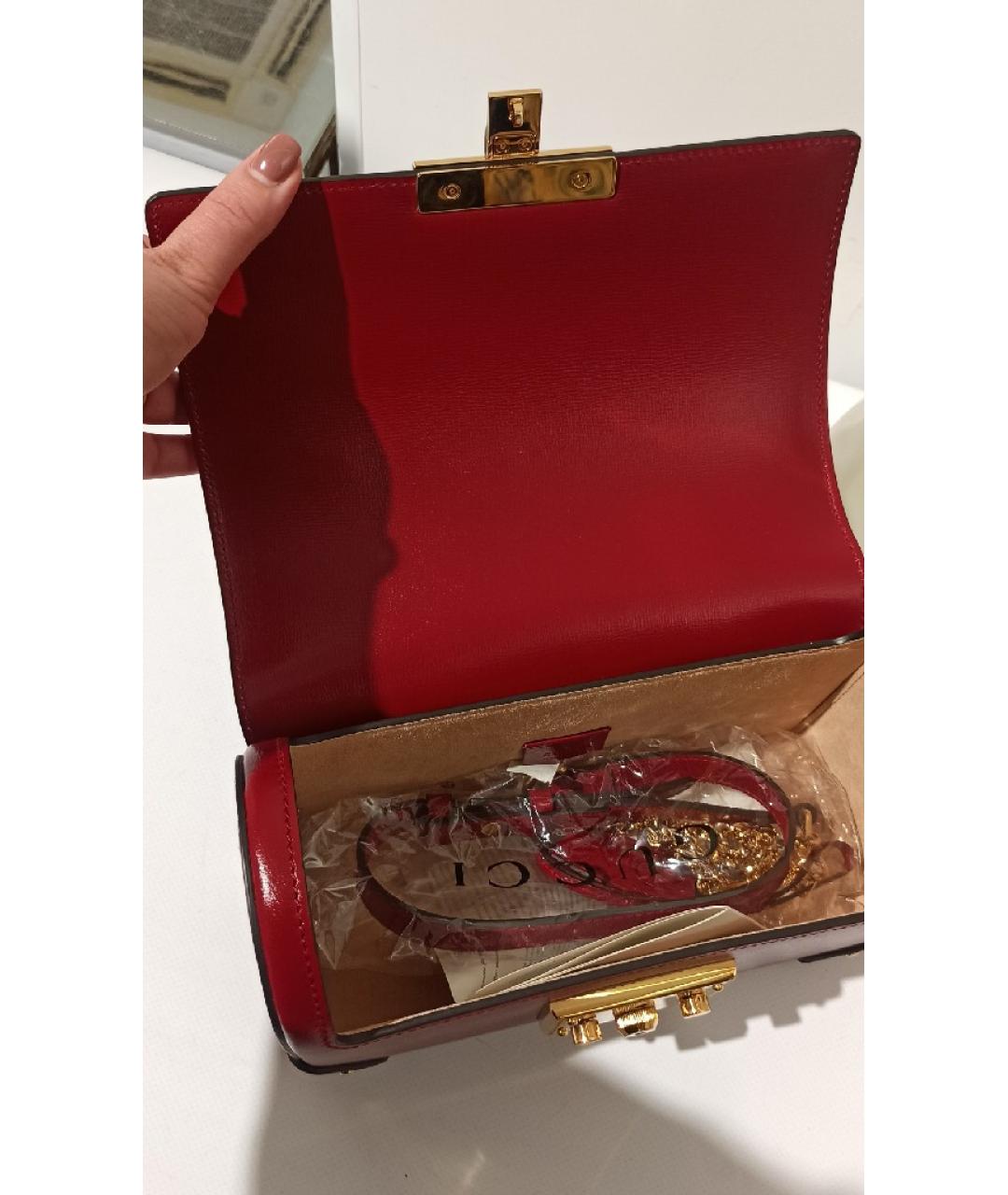GUCCI Красная кожаная сумка с короткими ручками, фото 8