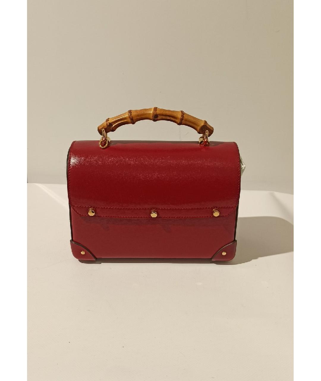 GUCCI Красная кожаная сумка с короткими ручками, фото 3