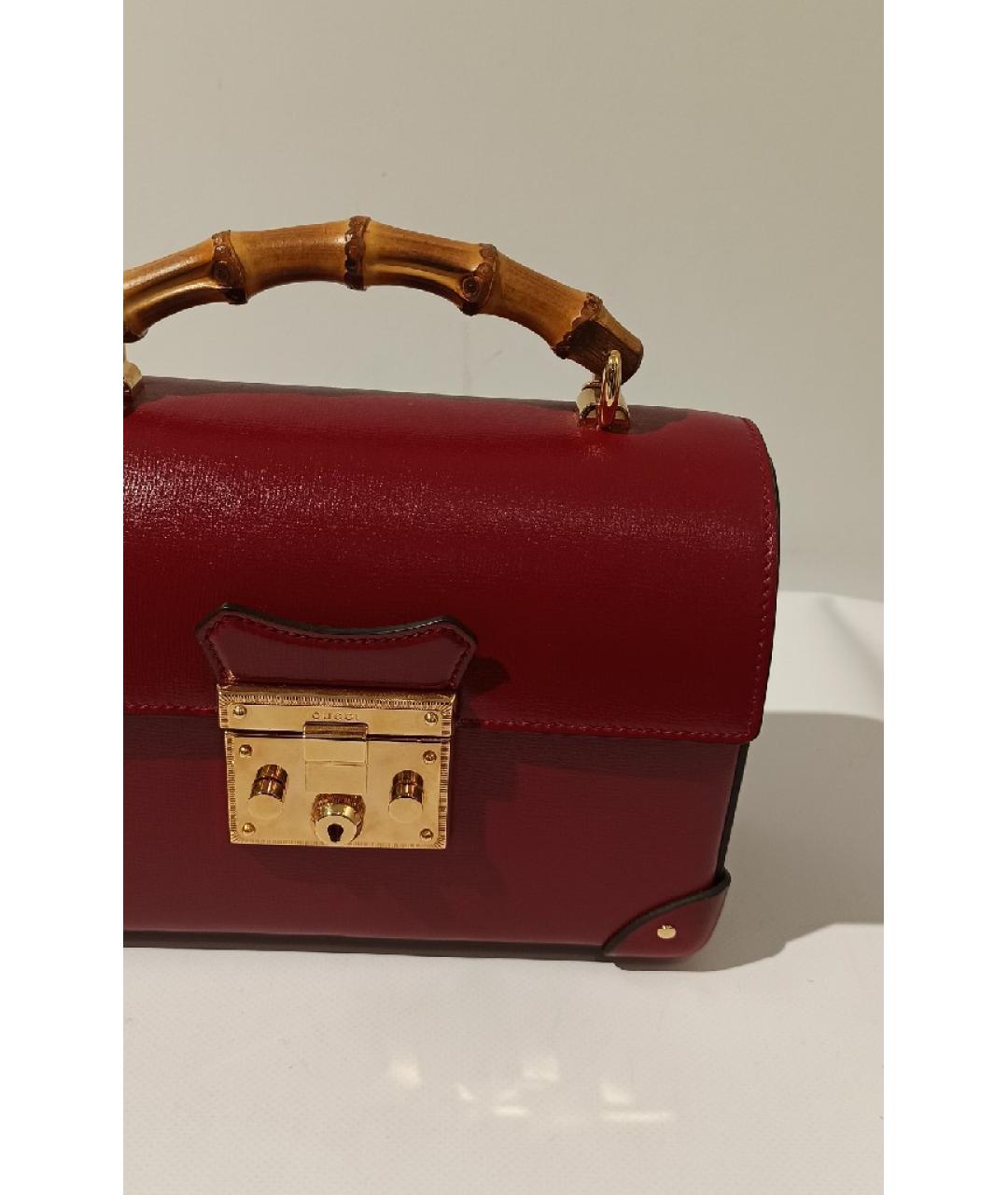 GUCCI Красная кожаная сумка с короткими ручками, фото 5