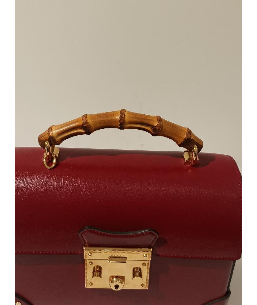 GUCCI Красная кожаная сумка с короткими ручками, фото 6