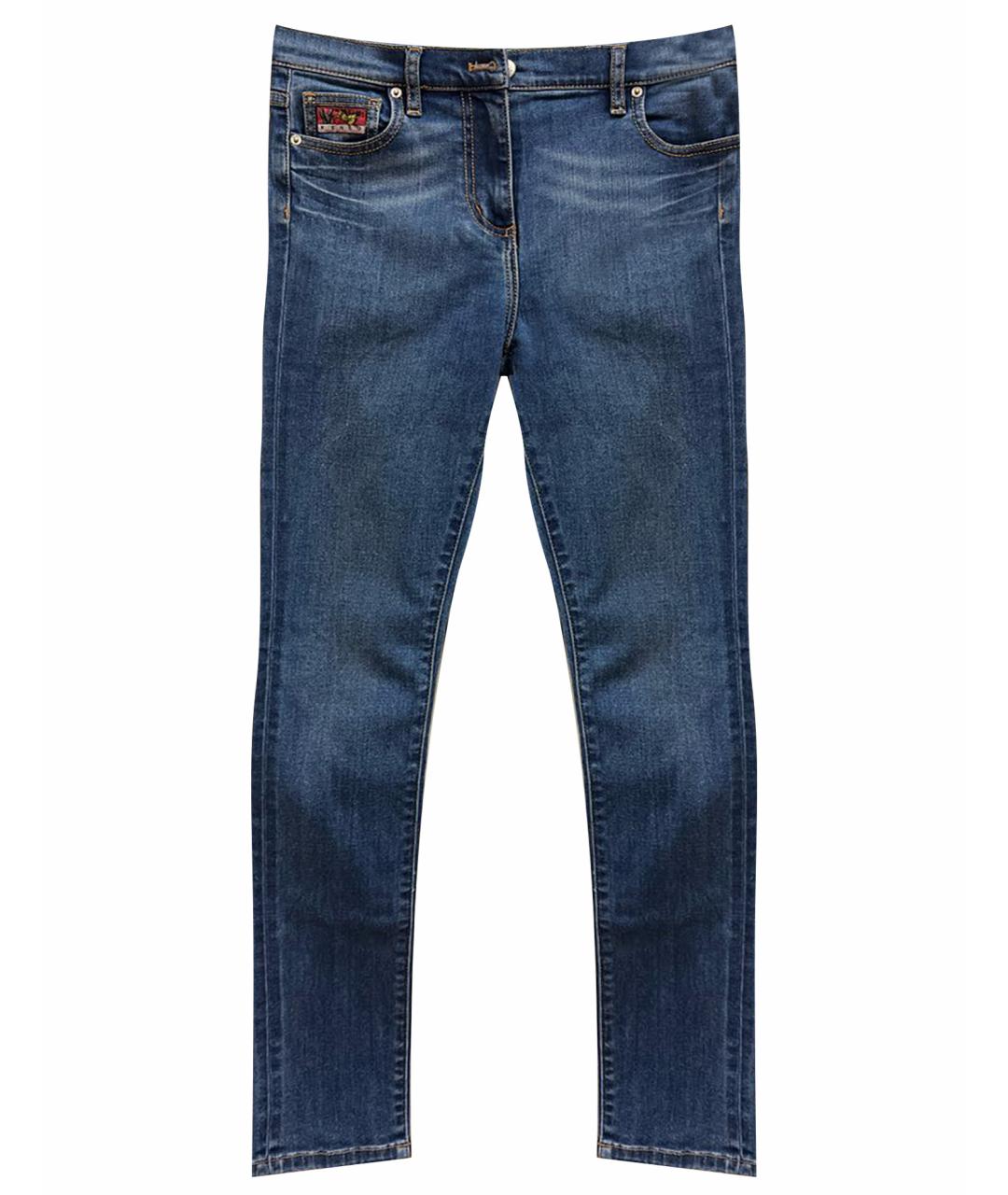 KENZO Синие хлопковые джинсы слим, фото 1