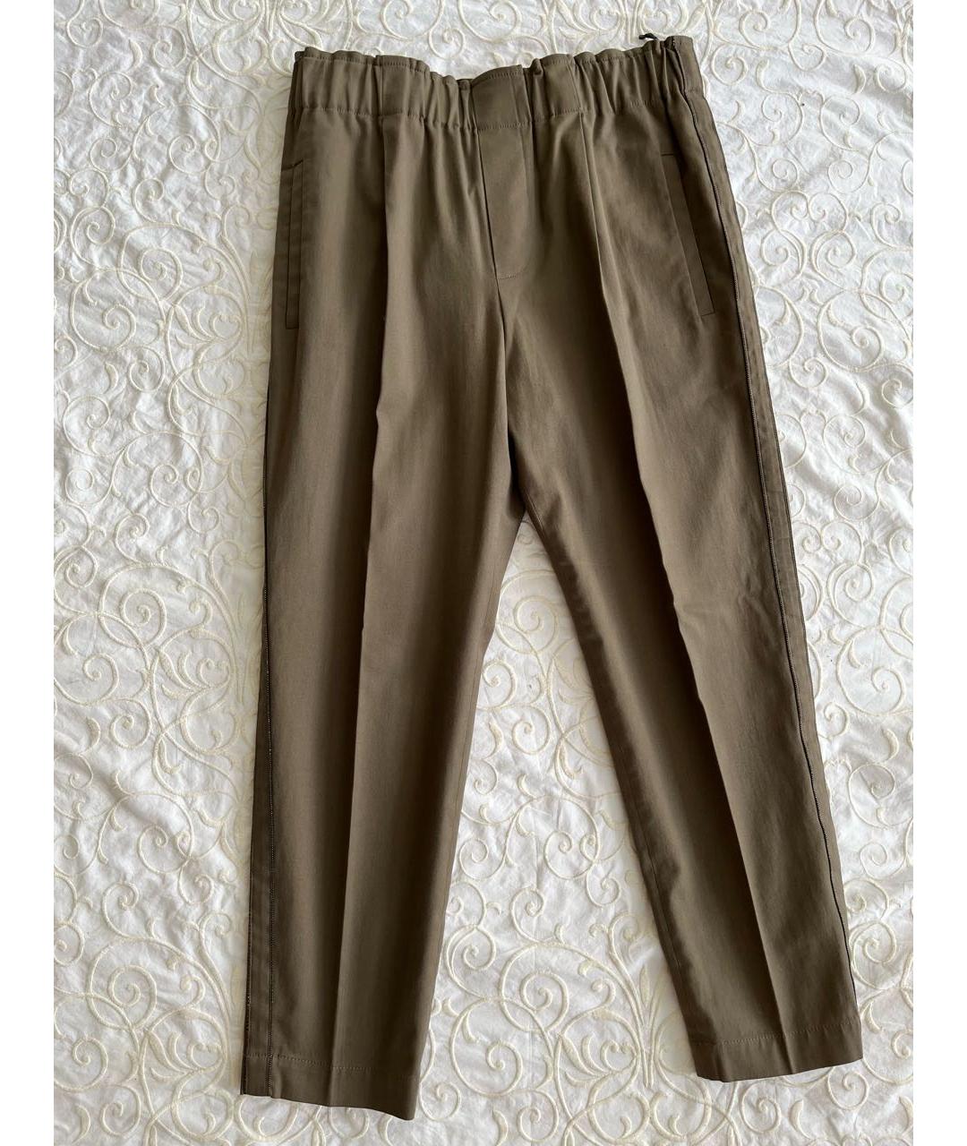 BRUNELLO CUCINELLI Зеленые прямые брюки, фото 9
