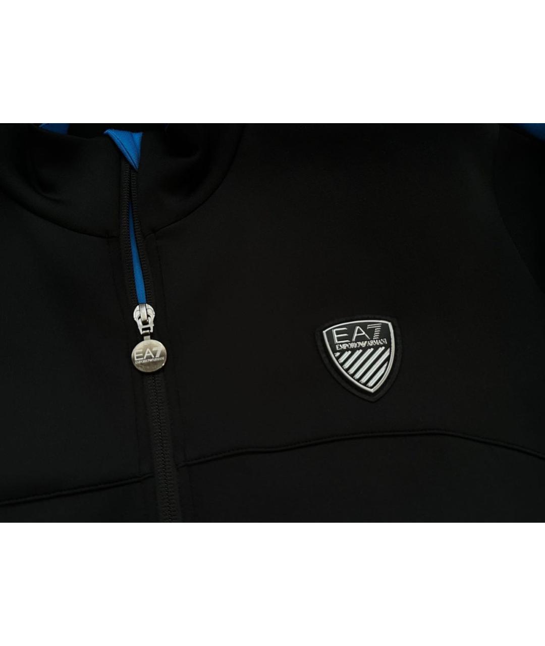 EA7 Темно-синяя полиэстеровая спортивная куртка, фото 4