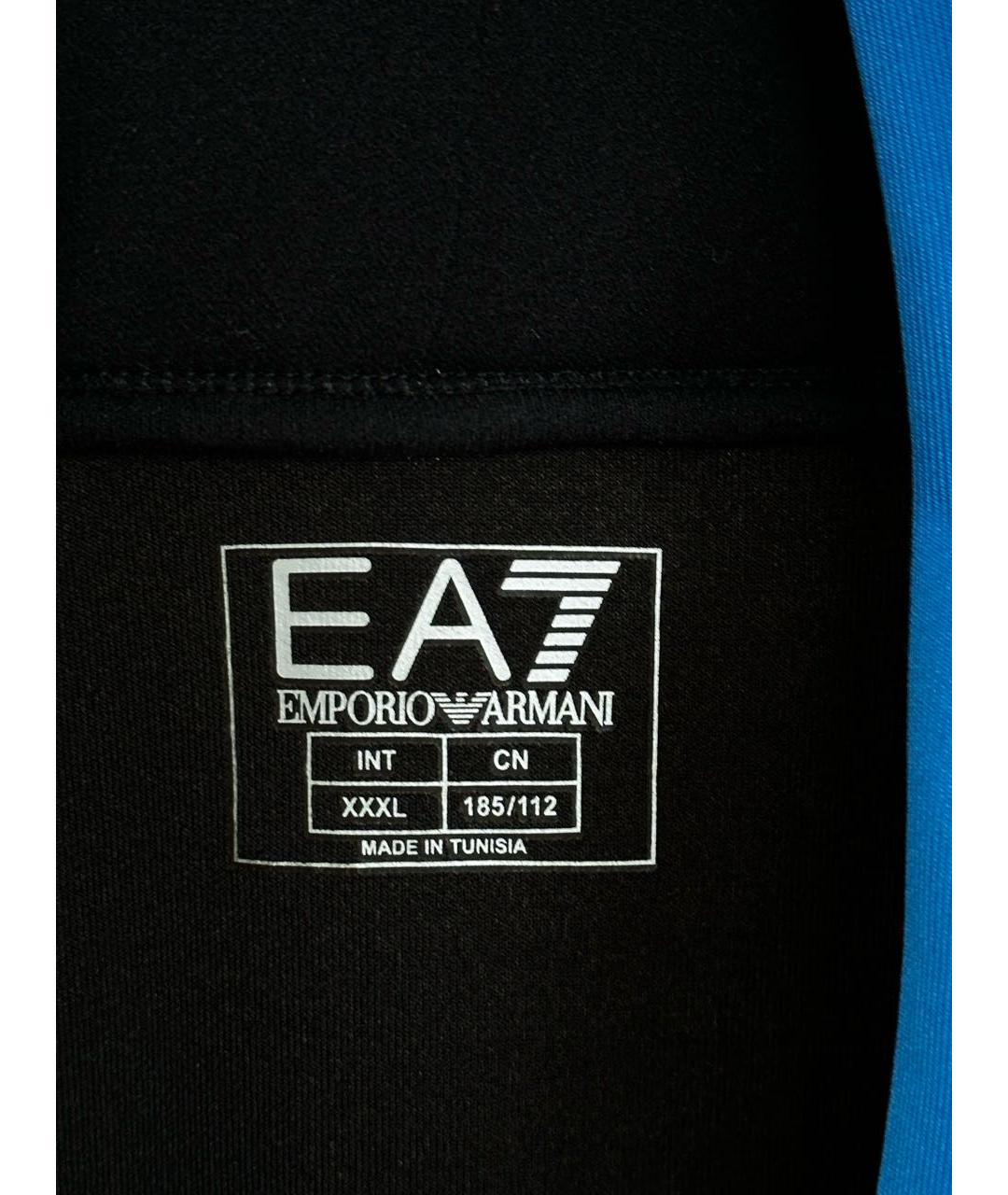 EA7 Темно-синяя полиэстеровая спортивная куртка, фото 3