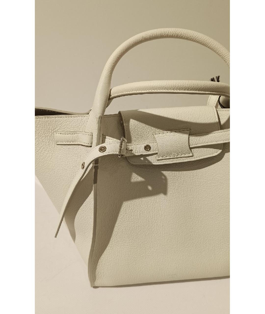 CELINE Белая кожаная сумка с короткими ручками, фото 4