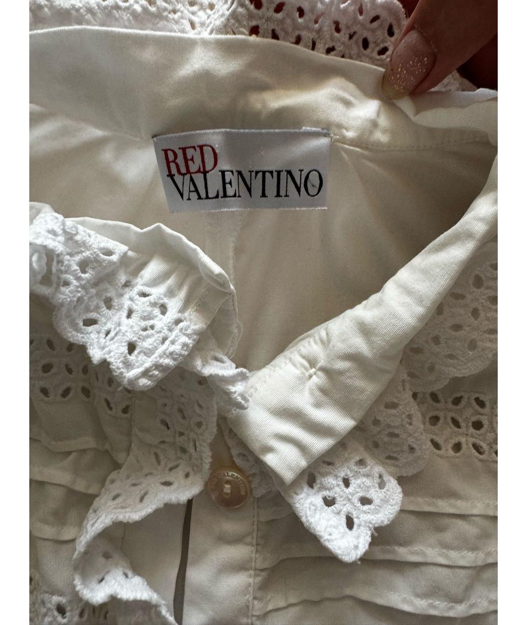 RED VALENTINO Белое хлопковое повседневное платье, фото 2