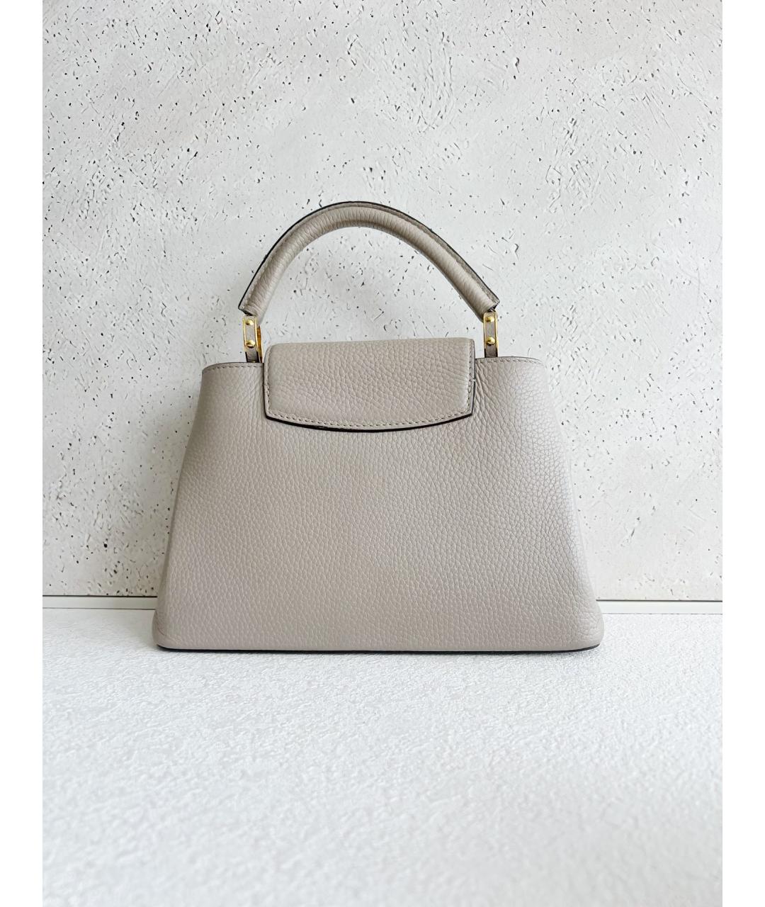 LOUIS VUITTON Серая кожаная сумка с короткими ручками, фото 2