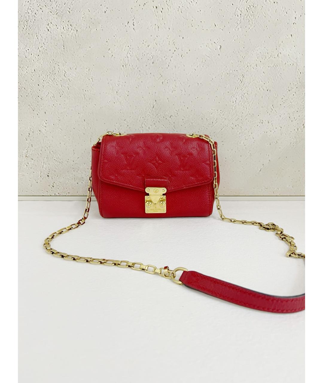 LOUIS VUITTON Красная кожаная сумка через плечо, фото 7