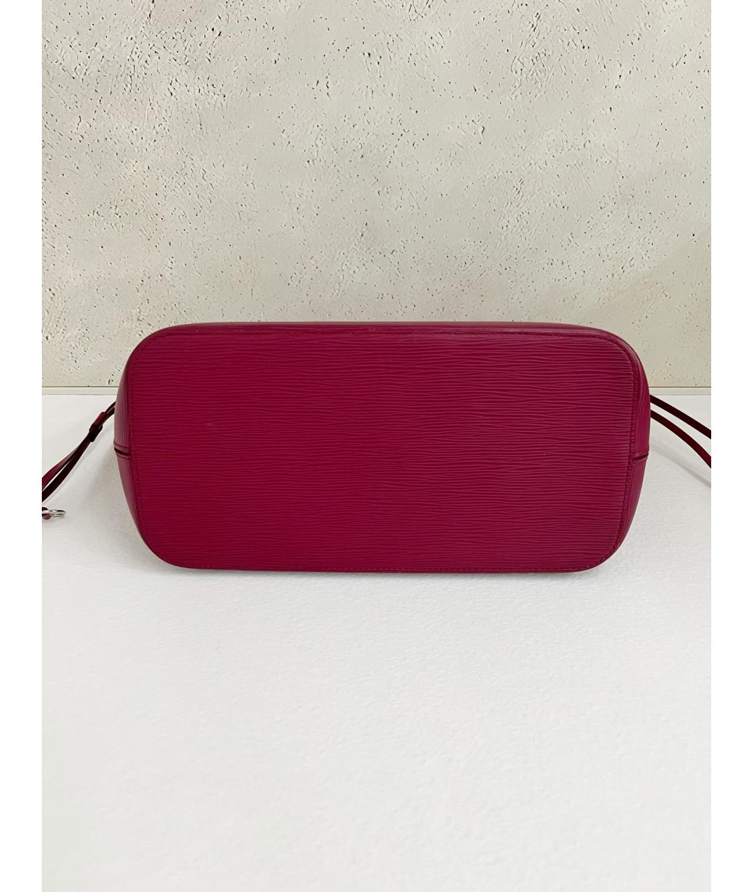 LOUIS VUITTON Бордовая кожаная сумка тоут, фото 4