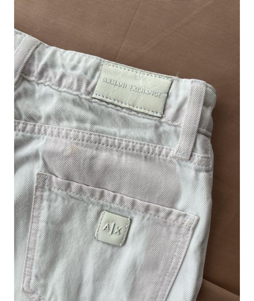 ARMANI EXCHANGE Белые хлопковые прямые джинсы, фото 6