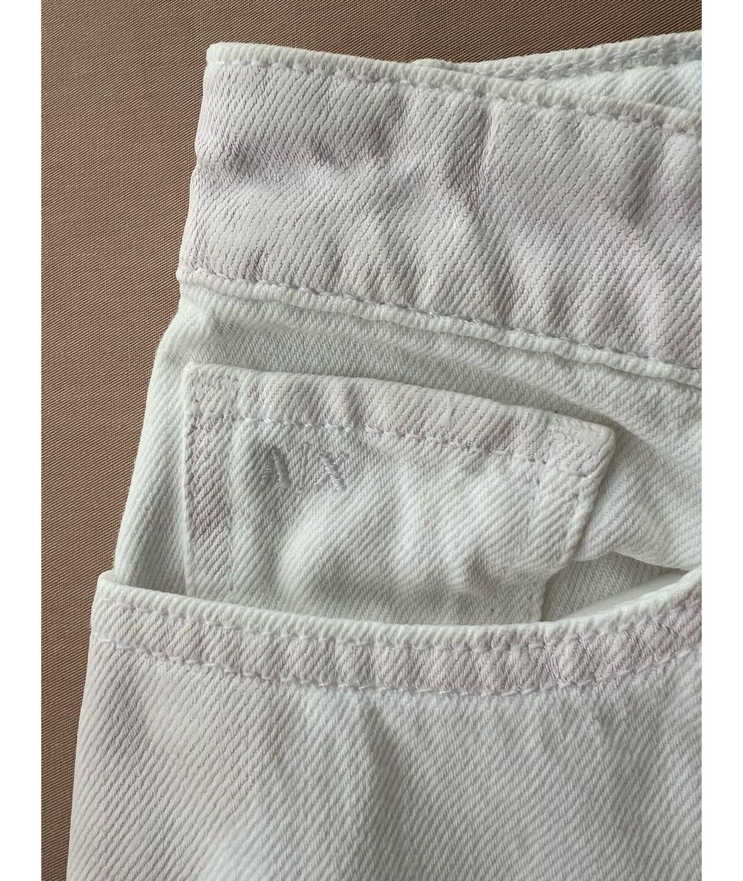 ARMANI EXCHANGE Белые хлопковые прямые джинсы, фото 4