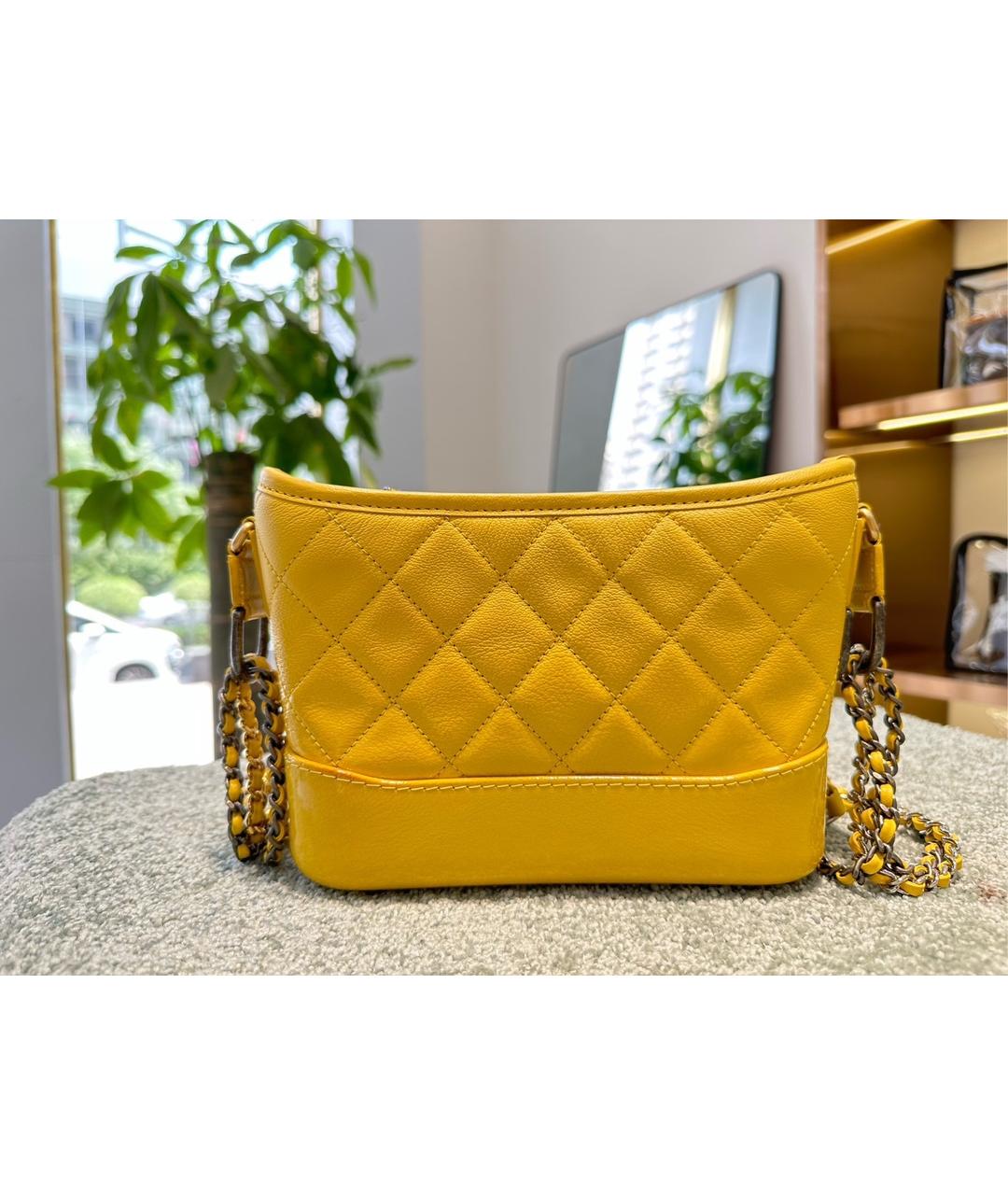 CHANEL Желтая кожаная сумка через плечо, фото 3
