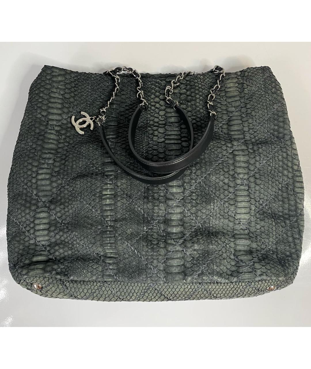 CHANEL PRE-OWNED Зеленая сумка тоут из экзотической кожи, фото 2