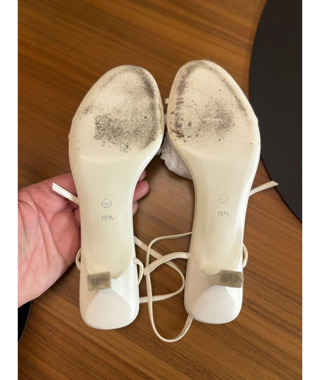 THE ROW Белые кожаные босоножки, фото 3