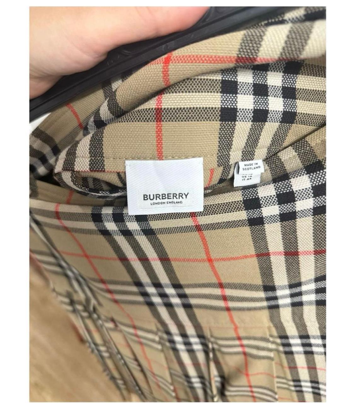 BURBERRY Мульти шерстяная юбка мини, фото 4