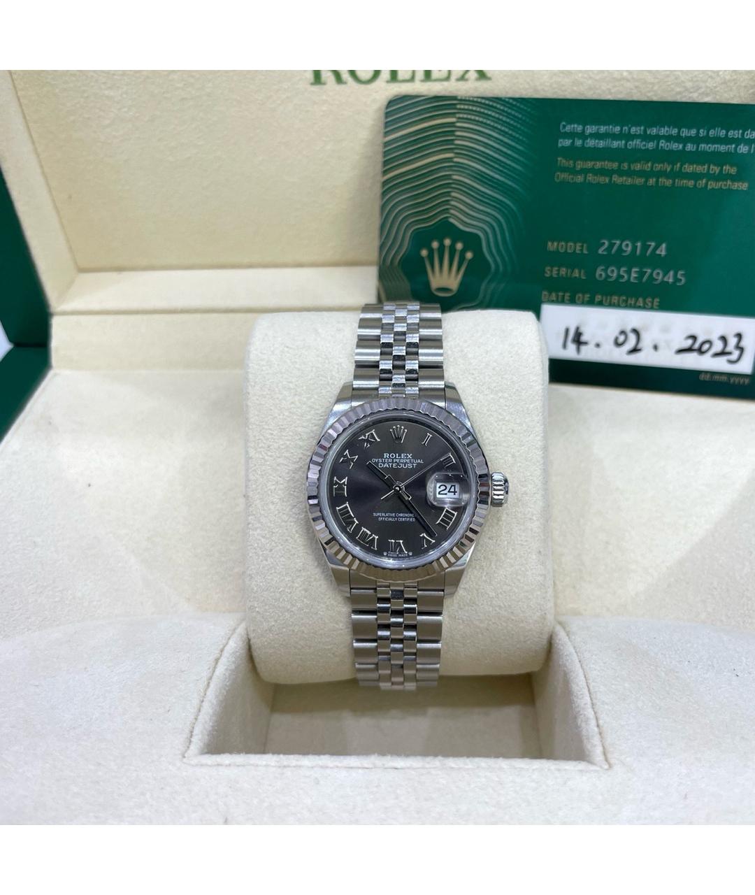 ROLEX Белые металлические часы, фото 7