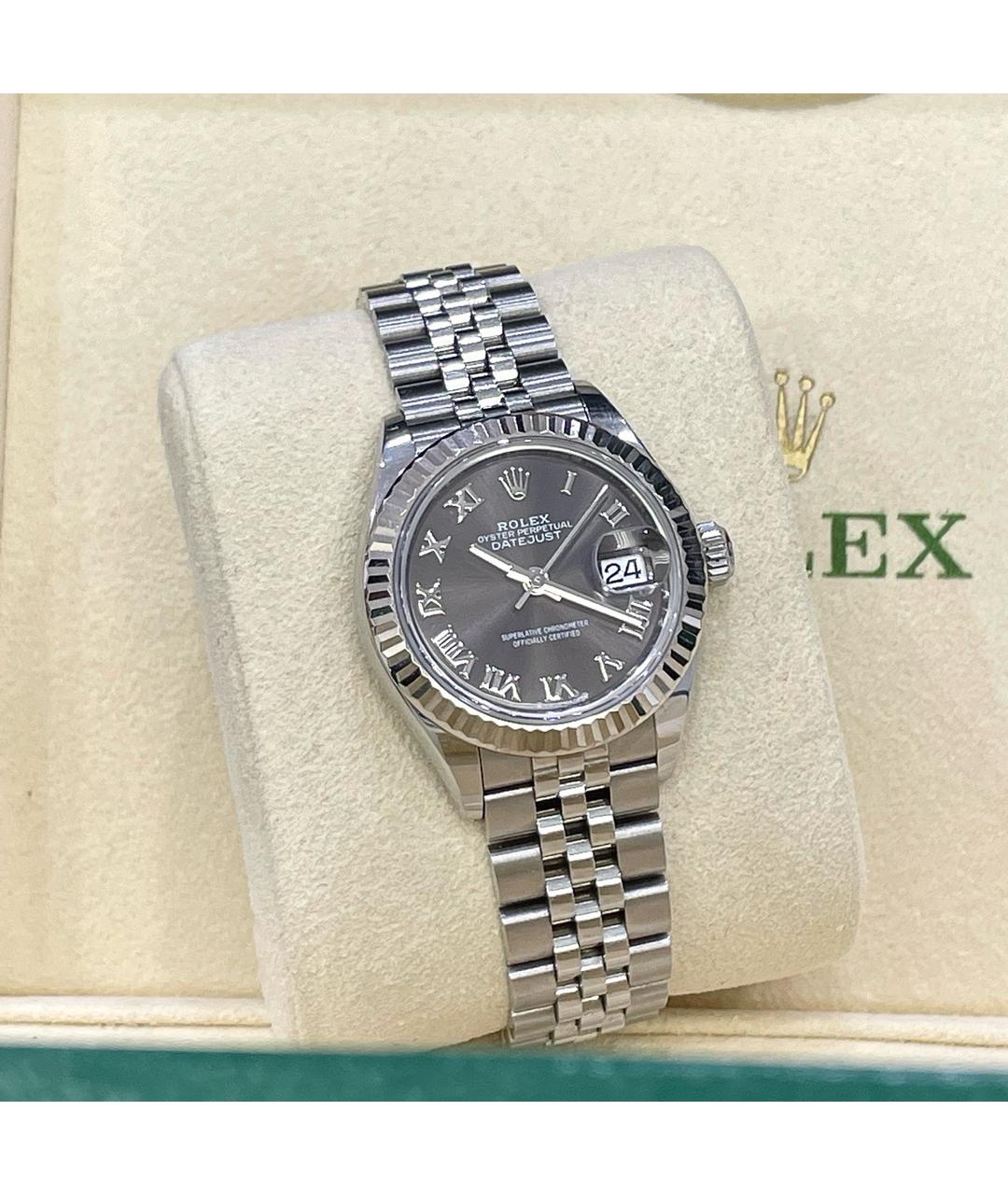 ROLEX Белые металлические часы, фото 4