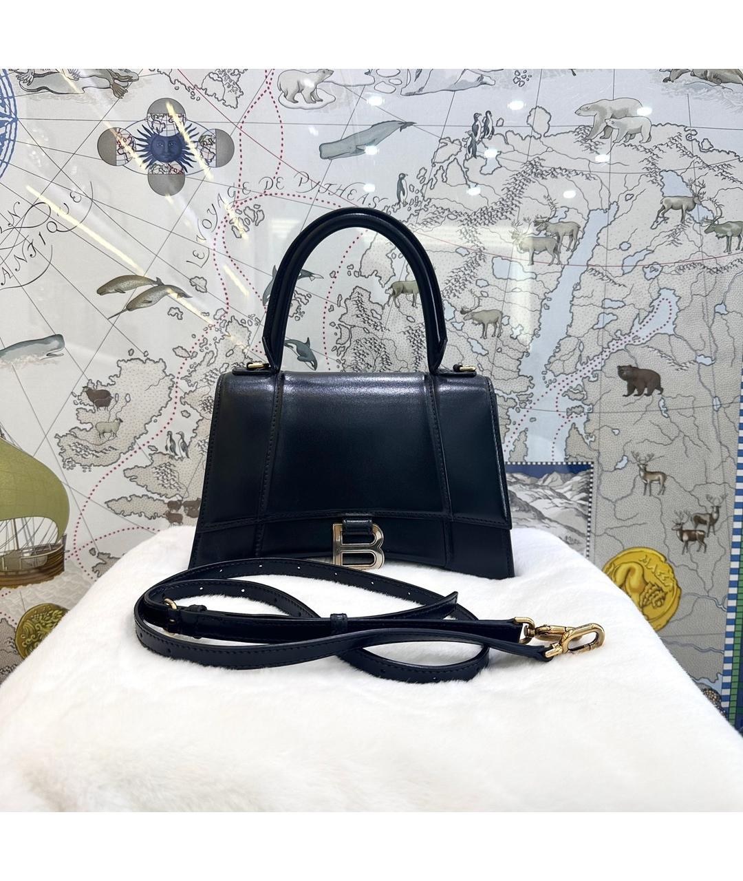 BALENCIAGA Черная кожаная сумка через плечо, фото 5