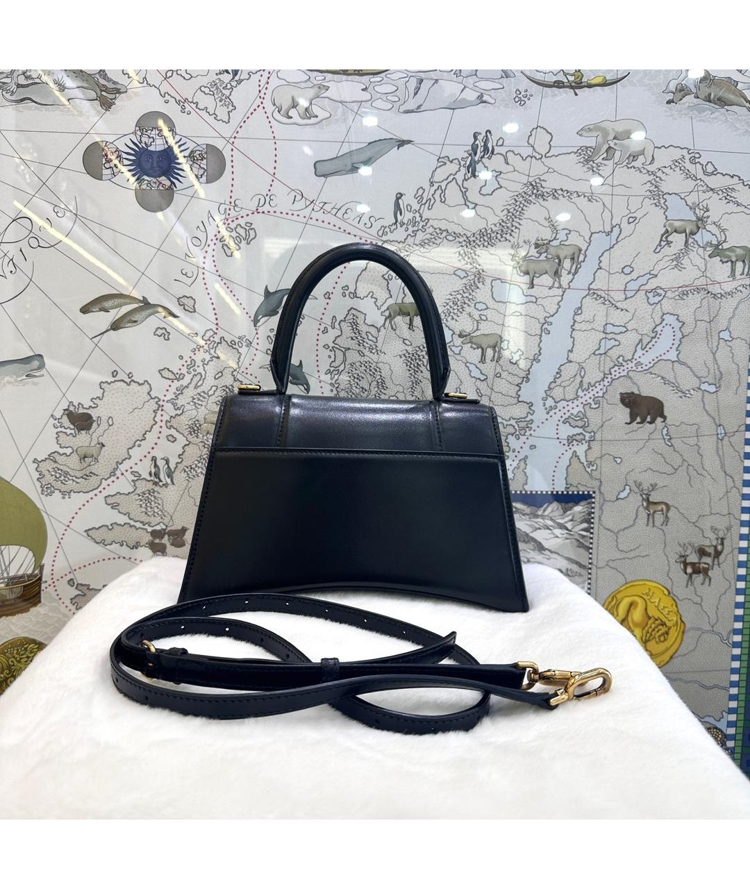 BALENCIAGA Черная кожаная сумка через плечо, фото 2