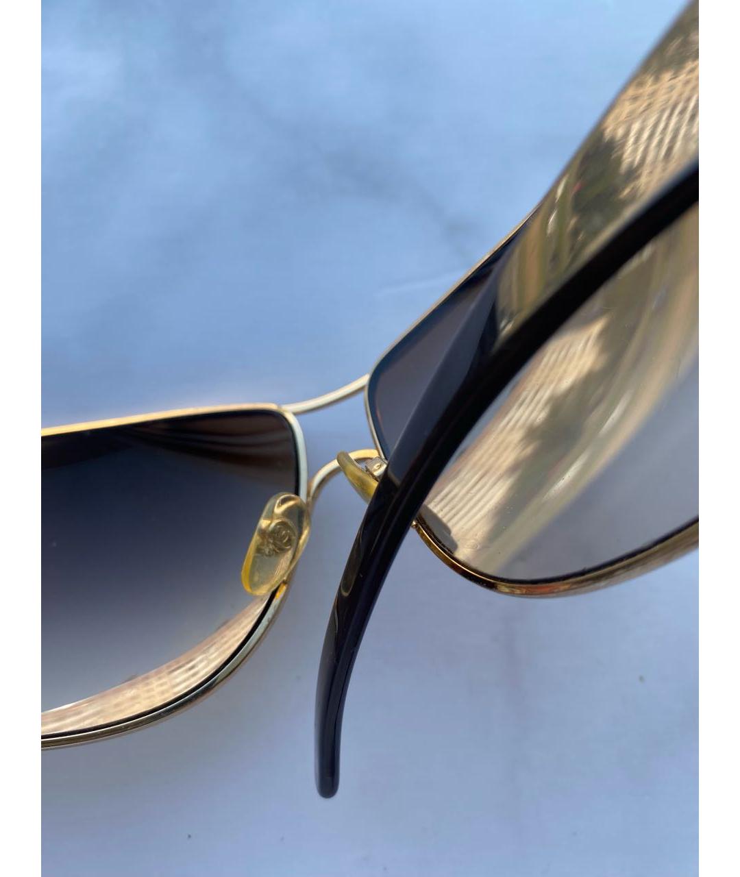 CHANEL PRE-OWNED Коричневые пластиковые солнцезащитные очки, фото 8