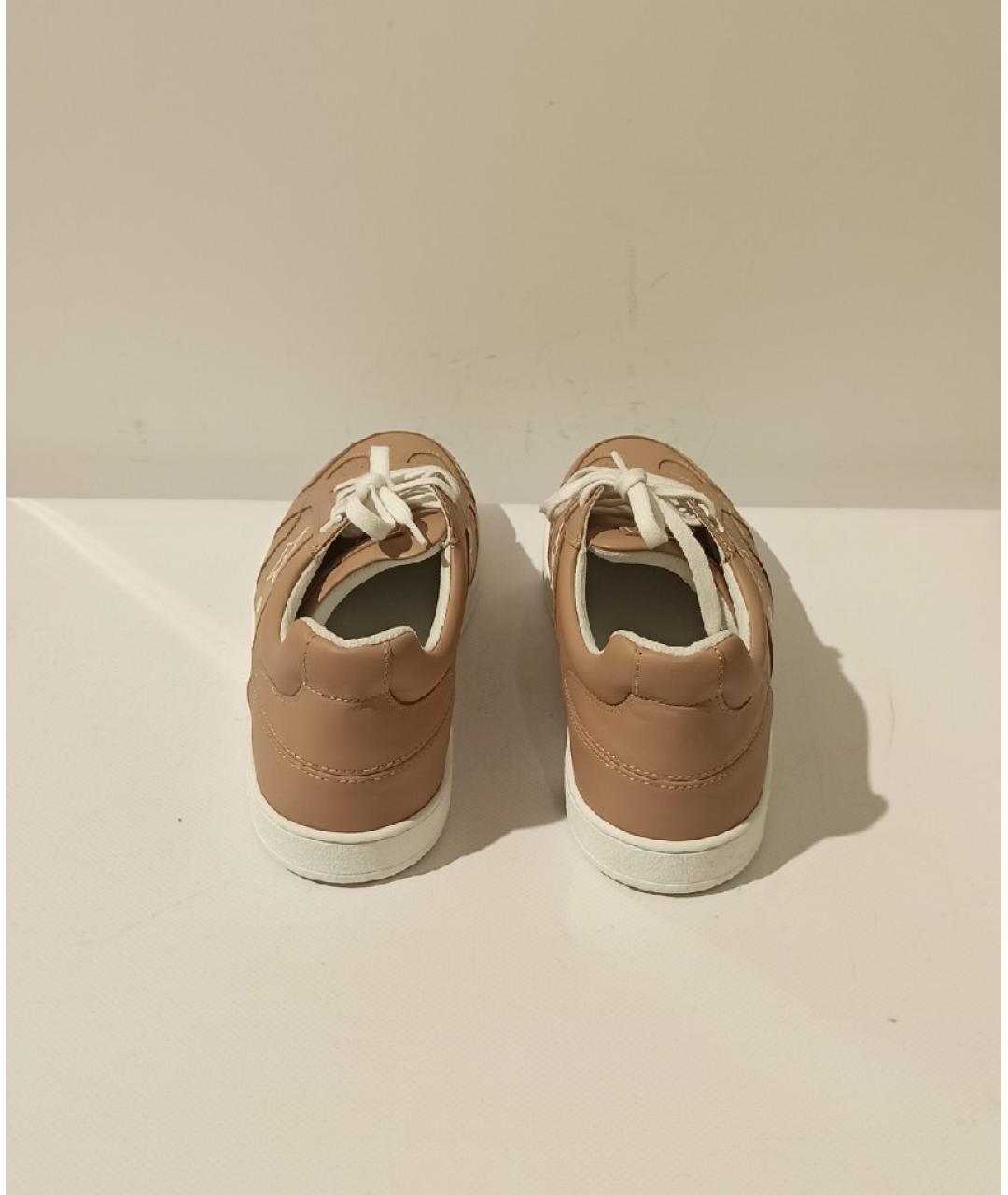 CHRISTIAN DIOR Бежевые кожаные кеды, фото 3
