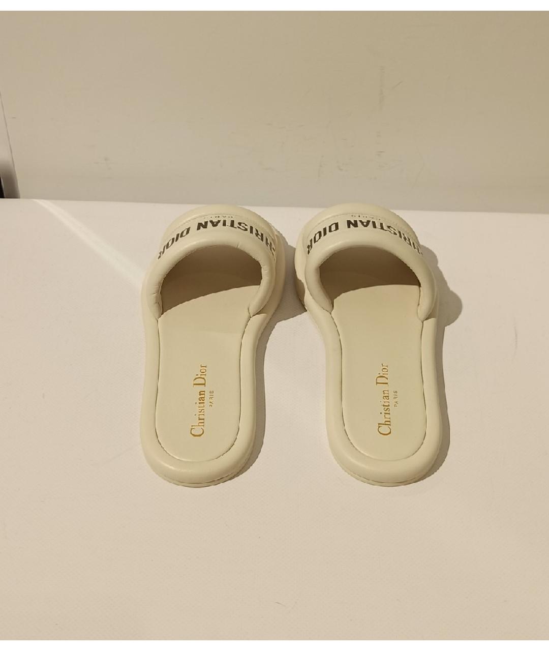 CHRISTIAN DIOR Кожаные шлепанцы, фото 3