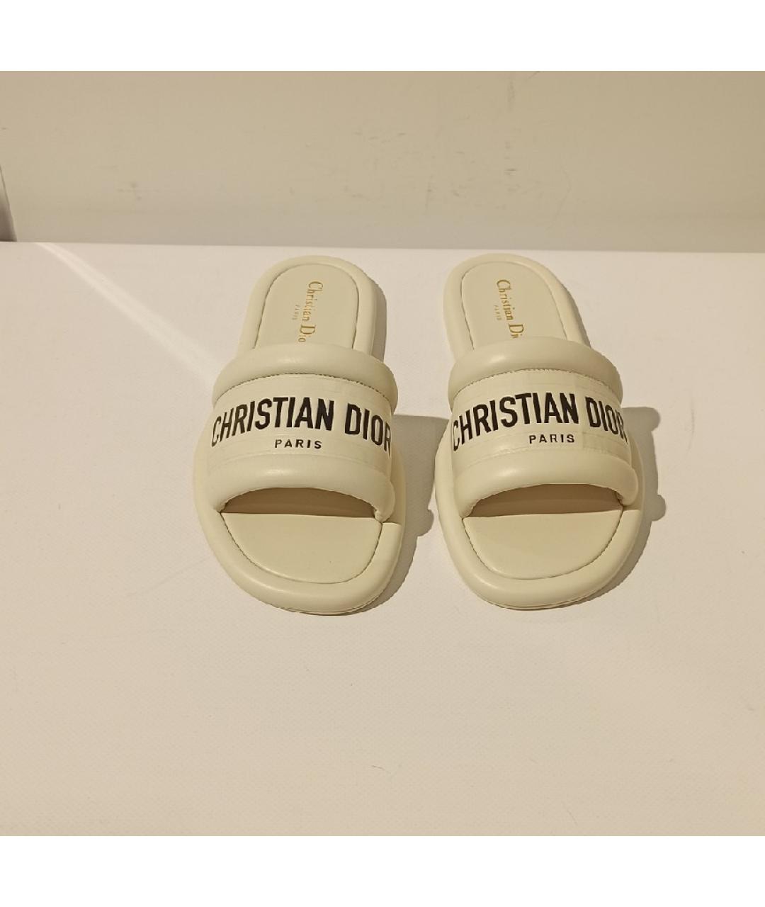 CHRISTIAN DIOR Кожаные шлепанцы, фото 2