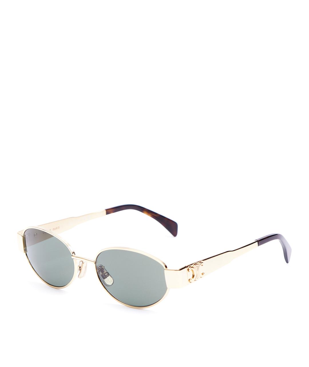 CELINE PRE-OWNED Золотые металлические солнцезащитные очки, фото 10