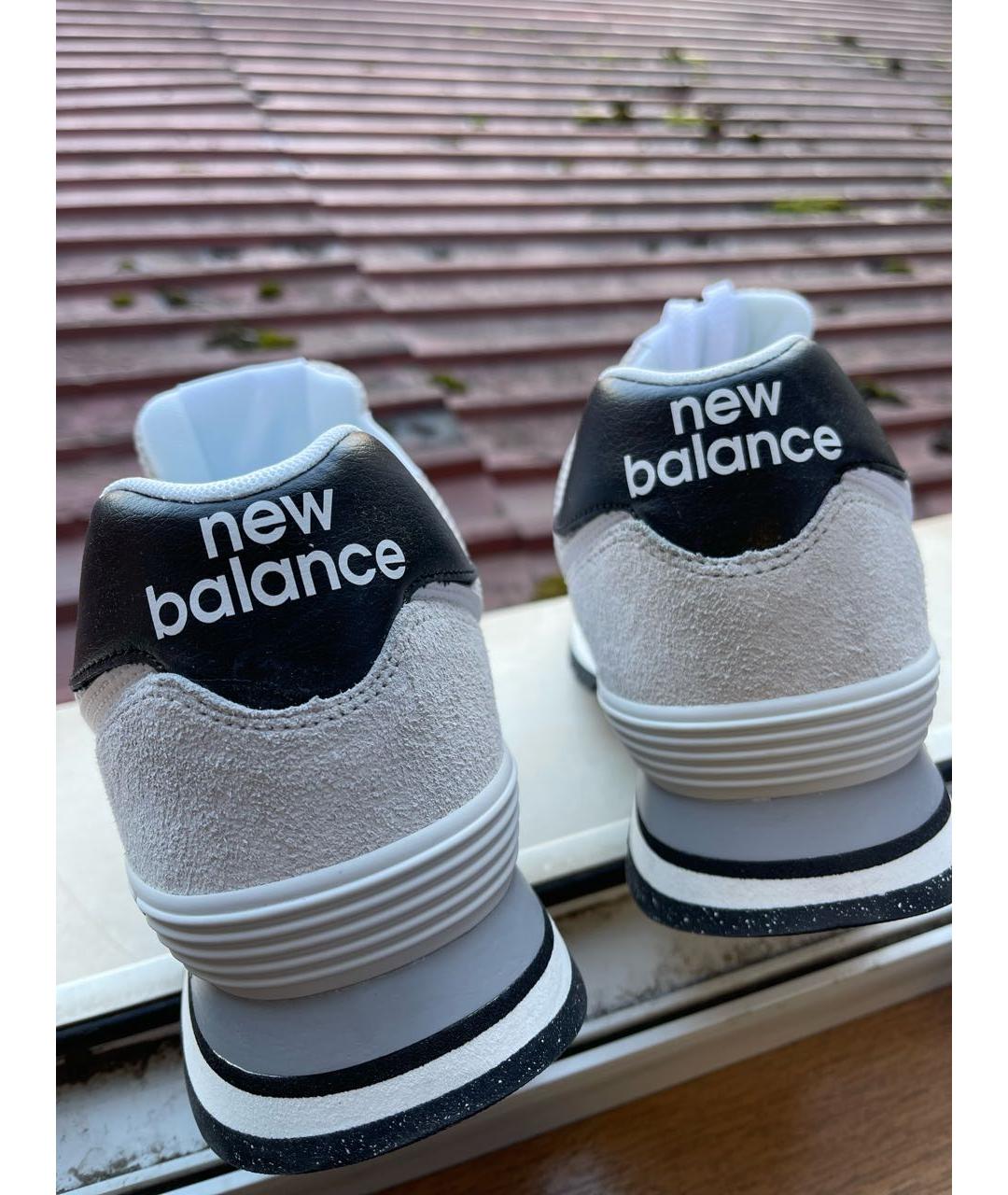NEW BALANCE Серые замшевые низкие кроссовки / кеды, фото 3