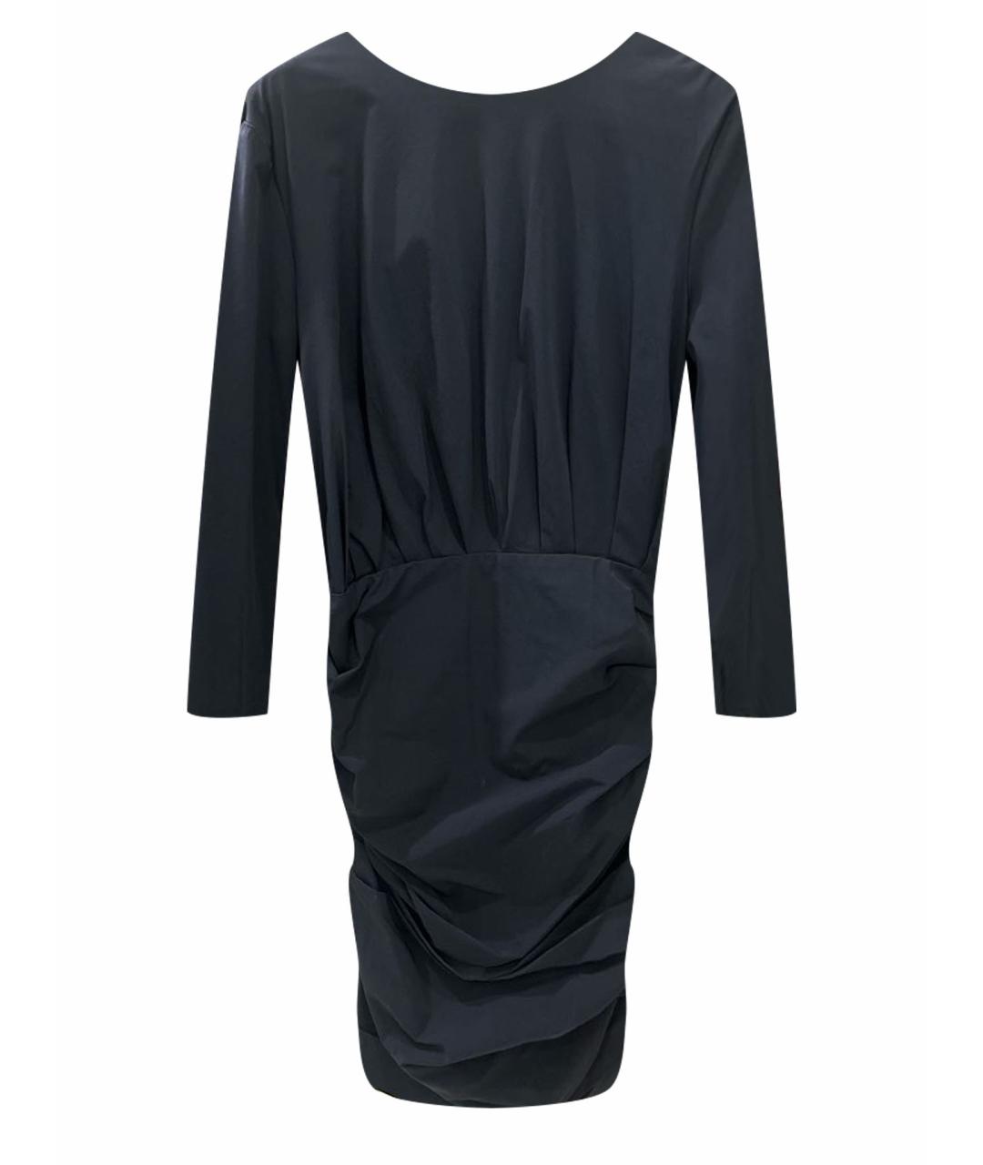 ELISABETTA FRANCHI Темно-синее полиамидовое коктейльное платье, фото 1