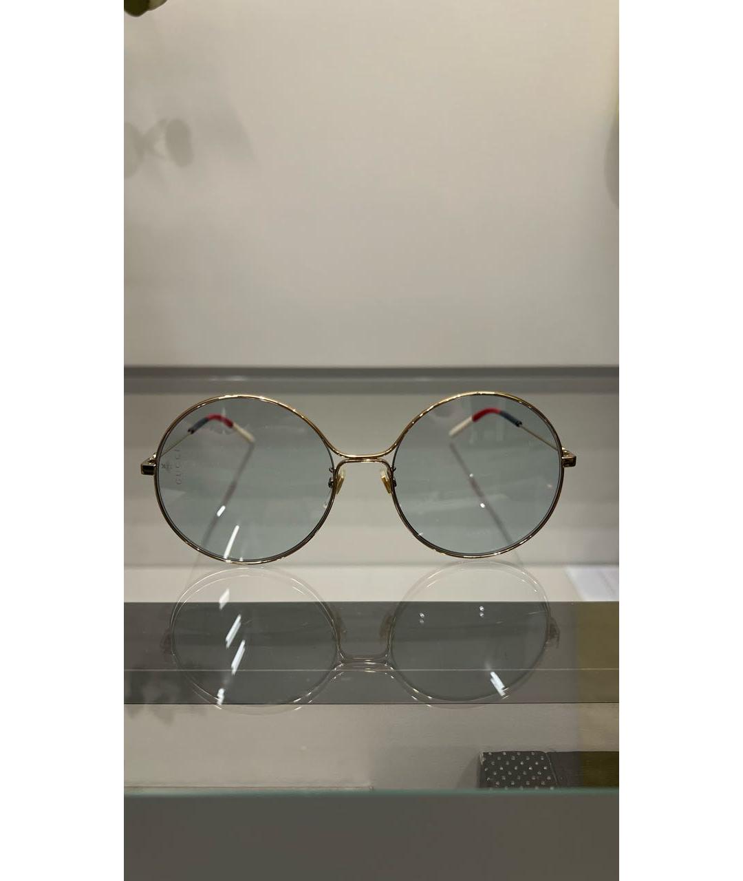GUCCI Голубые металлические солнцезащитные очки, фото 5